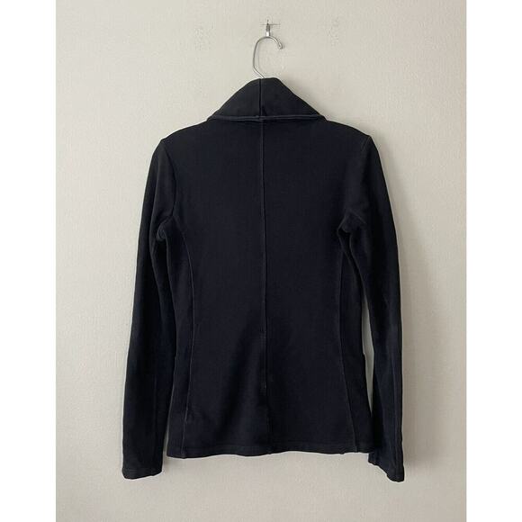 James Perse Women’s Size 2 Black Sweater One Button Cardigan Casual Work Ribbed - Picture 2 of 6